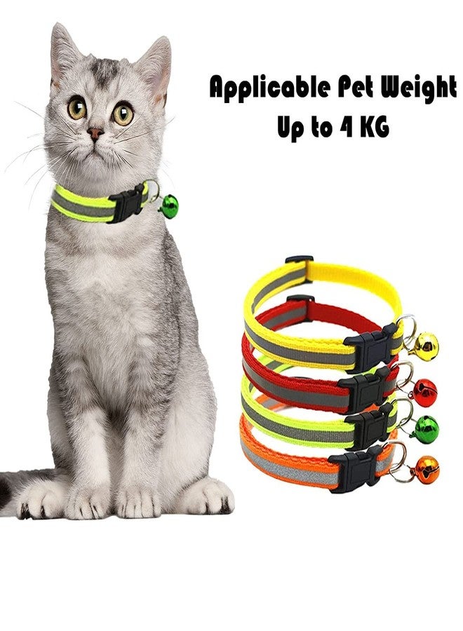 Pups&Pets Cat Collar Belt for Kitten with Bell Solid Colour Nylon Made Adjustable Size Pet Safe Collars for Cats Rabbit (Random Color, Pack of 2) - Image 2